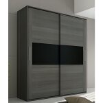 Armoire, placard garde - robe 2 portes coloris chêne cendré, noir - longueur 180 x profondeur 55 x hauteur ... Armoire, placard garde - robe 2 portes coloris chêne cendré, noir - longueur 180 x profondeur 55 x hauteur ...