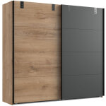 Armoire placard meuble de rangement, coloris chêne foncé - longueur 225 x hauteur 210 x profondeur 65 ... Armoire placard meuble de rangement, coloris chêne foncé - longueur 225 x hauteur 210 x profondeur 65 ...