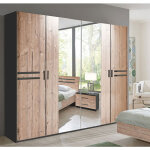 Pegane - armoire placard meuble de rangement coloris effet bois - longueur 225 x hauteur 210 x profondeur ... Pegane - armoire placard meuble de rangement coloris effet bois - longueur 225 x hauteur 210 x profondeur ...