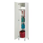 Pegane - armoire placard de rangement avec 1 porte et 4 �tag�res coloris blanc - longueur 42 x profondeur ...