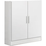Armoire / placard de rangement de 2 portes coloris blanc - longueur 82 x profondeur 35 x hauteur 90 cm ...