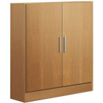 Armoire / placard de rangement de 2 portes coloris merisier - longueur 82 x profondeur 35 x hauteur 90 ...