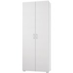 Armoire polyvalente avec 2 portes, 1 tiroir et 6 tagres intrieures, portes blanches