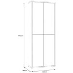 Armoire polyvalente 4 portes 74, 5x35x192 gris clair medea