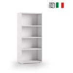 Armoire polyvalente avec 4 portes, poigne  rainure, porte - balai, intrieur blanc