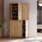 Armoire polyvalente 6 portes 109x35x192 chne couleur medea