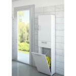 Dmora - armoire polyvalente dcosim, armoire  linge linaire  2 portes, colonne de salle de bain avec ...