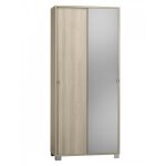 Sarmog - armoire polyvalente � deux portes coulissantes avec miroir light elm 82x41x h190 cm