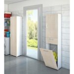 Dmora - armoire polyvalente escolzia, armoire � linge lin�aire � 2 portes, colonne de salle de bain avec ...