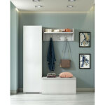 Dmora - armoire polyvalente fiordaliso, armoire linaire avec 1 porte et 7 tagres, colonne d'entre ...