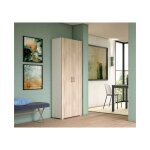 Dmora - armoire polyvalente ginestra, armoire linaire avec 2 portes battantes, armoire 6 tagres, range ...