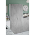 Habitdesign - armoire polyvalente pour placard, armoire  balais avec 2 portes battantes et 3 tagres, ...