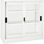 Armoire à portes coulissantes blanc 90x40x90 cm acier Armoire à portes coulissantes blanc 90x40x90 cm acier