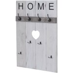D�coshop26 - armoire porte - manteau mural home meuble d'entr�e 91x60cm avec 8 crochets blanc vieilli ...