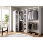 Dmora - armoire quadro, structure pour dressing d'angle, porte - manteau d'angle ouvert, 228x79h187 cm, ...