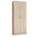 Armoire porte - balais 73x37x180h cm avec 2 portes chne clair ? forl