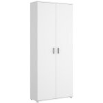 Armoire de rangement 2 portes coloris blanc - longueur 78 x profondeur 35 x hauteur 190 cm - pegane - ...