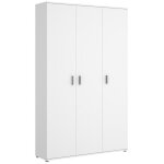 Pegane - armoire de rangement 3 portes coloris blanc - longueur 116 x profondeur 35 x hauteur 190 cm