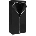 Armoire de rangement 75 x 45 x 160 cm noir penderie ryg83h - noir