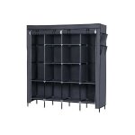 Armoire de rangement dressing penderie tissu garde robe portable pour chambre d'adulte gris 4 couches ...