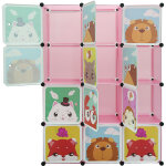 Sifree�armoire de rangement etag�re plastique enfants rose, 12 cubes armoire meuble de chambre pour v�tements ...