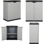 Armoire de rangement de jardin 1 �tag�re gris / noir 68x40x85 cm - meuble de jardin - armoire de rangement ...