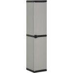 Armoire de rangement de jardin 3 étagères gris / noir 34x40x168cm Armoire de rangement de jardin 3 étagères gris / noir 34x40x168cm