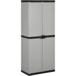 Armoire de rangement de jardin 3 �tag�res gris / noir 68x40x168cm vidaxl