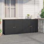 Armoire de rangement jardin coffre de rangement noir 198x55, 5x80 cm rsine tresse 79955