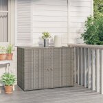 The living store - armoire de rangement jardin gris 100x55, 5x80 cm r�sine tress�e - meuble de jardin ...