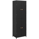 Armoire de rangement de jardin noir 59x40x180 cm r�sine tress�e vidaxl