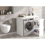 Armoire de rangement pour machine � laver en bois blanc