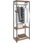 Armoire de rangement - m�tal et bois - noir et ch�ne clair - 60 x 40 x 167 cm - woltu