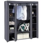 Armoire de rangement, penderie pliable en tissus, garde - robe, avec tringle, tagres, housse en tissu ...
