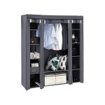 Penderie 135 x 45 x 172 cm, armoire en tissu 12 avec tringle  vtements et tagres, armoire de rangement ...