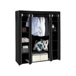 Penderie 135 x 45 x 172 cm, armoire en tissu 12 avec tringle  vtements et tagres, armoire de rangement ...