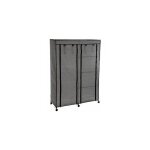 Armoire de rangement avec penderie sur roulettes - gris - rangement d'appoint - livraison gratuite Armoire de rangement avec penderie sur roulettes - gris - rangement d'appoint - livraison gratuite