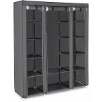 Armoire de rangement xxl penderie dressing en tissu non - tiss 175 x 150 x 45 cm gris