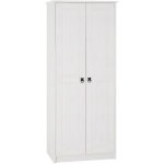 Idimex - armoire en pin residencia style mexicain, 2 portes, lasur� blanc