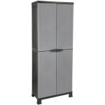 Armoire en r�sine pour l'ext�rieur avec armoire � balai et 4 �tag�res 171x68x39cm thinia home
