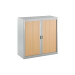 Armoire  rideaux dmontables 100 x 100 cm alu - htre - maxiburo