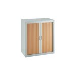 Armoire  rideaux dmontables economique 100 x 90 cm gris clair - htre - maxiburo