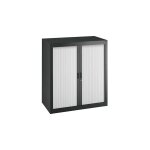 Armoire  rideaux dmontables economique 100 x 90 cm noir - gris - maxiburo