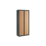 Sans marque - armoire  rideaux dmontables economique 195 x 90 cm anthracite - htre - maxiburo