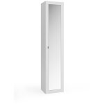 Armoire de salle de bains, 1 porte avec miroir, collection isora. coloris blanc brillant