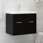 Armoire d'vier avec lavabo intgr noir agglomr vidaxl