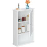 Relaxdays - armoire de salle de bain, 3 compartiments, portes en lamelles, hlp 70 x 42 x 16, 5 cm, peu ...