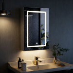 Armoire salle de bain avec miroir et �clairage led orientable, armoire de toilette avec espace de rangement ...