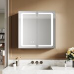 Sonni - armoire de salle de bain  miroir led fonction anti - bue avec prise armoire de toilette miroir ...