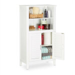 Relaxdays - armoire de salle de bain sur pied lamell en bambou blanc meuble de rangement cuisine hxlxp: ... Relaxdays - armoire de salle de bain sur pied lamell en bambou blanc meuble de rangement cuisine hxlxp: ...